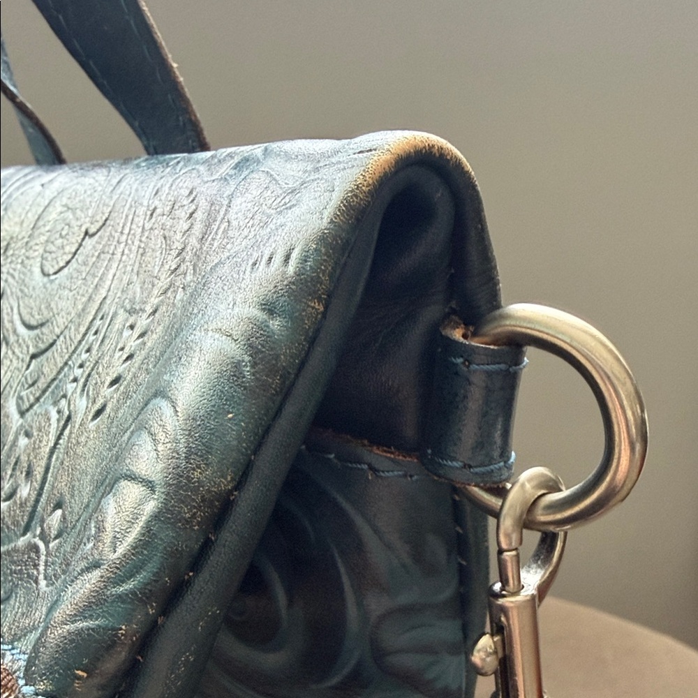 Patricia Nash Burnished Tooled Indigo Luzille Convvertible Backpack Leather - Picture 7 of 8